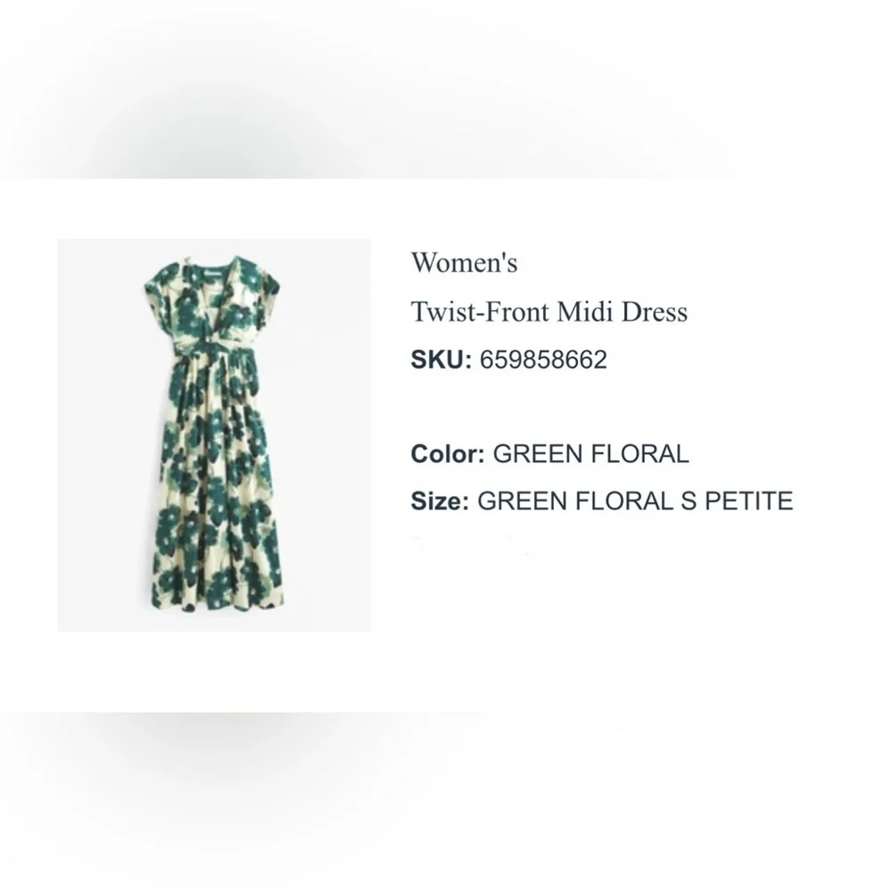 Abercrombie & Fitch Dark Green and Cream Floral Maxi Dress